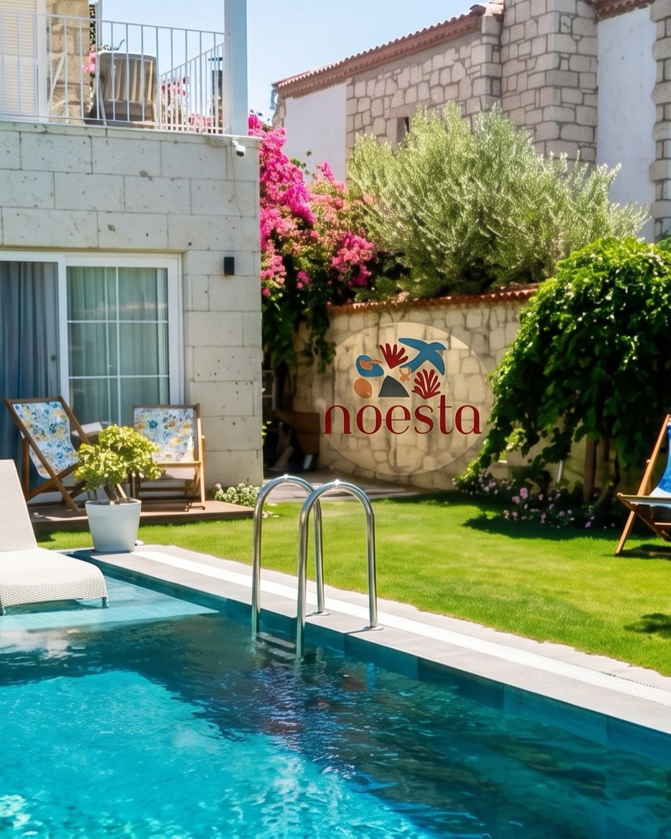Noesta Alaçatı markalı havuz ve bahçe — Alaçatı, Çeşme’de lüks butik otel deneyimi